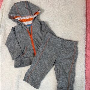 Macy's Gray and Orange Kids Jogger Set
